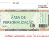 Gabarito Ingressos MaxiDna 15X5 cmExemplo em Jpg.  para usar como base para criar seu layout, atentar para não usar áreas chapadas sobre o fundo.